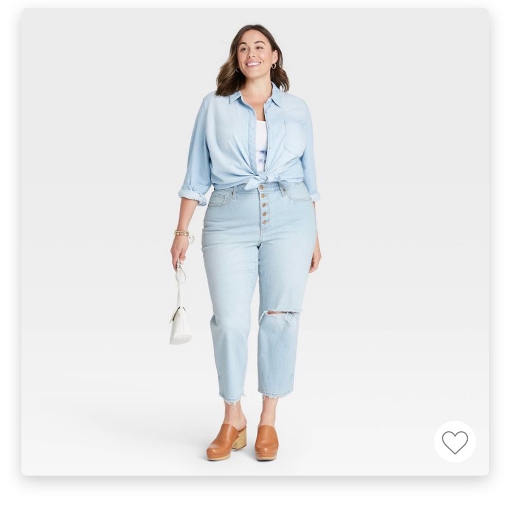 NWT Universal Thread Target high rise vintage straight jeans 18 SHORT (petite)